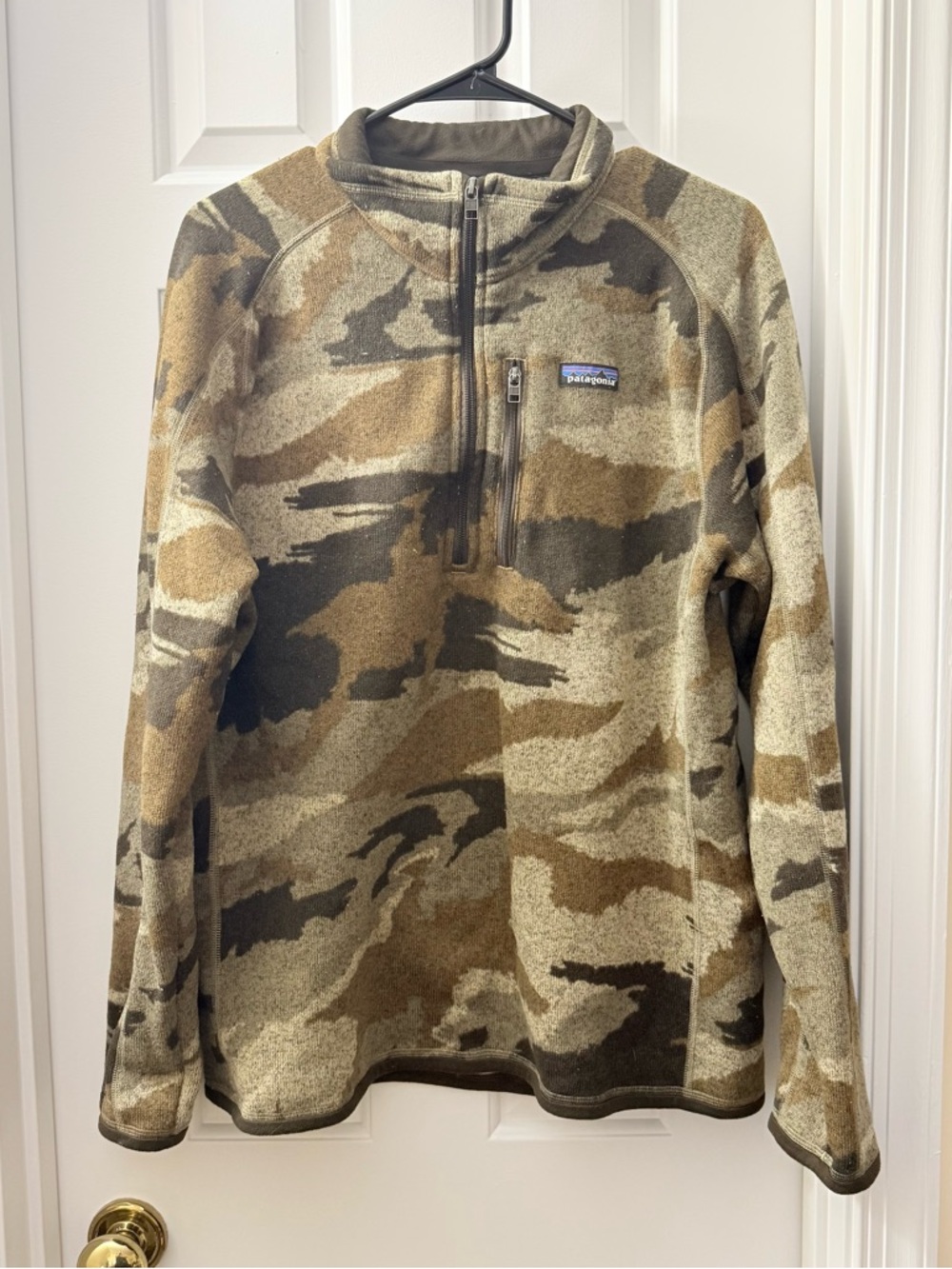 Patagonia Men's Zip-Up Fleece Pullover - Olive, Tan, Brown Camouflage